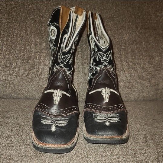 Boy's Black & Brown Western Boots