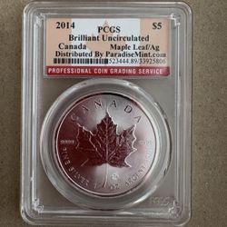 Canadian Maple 2014 1 Oz Silver Coin
