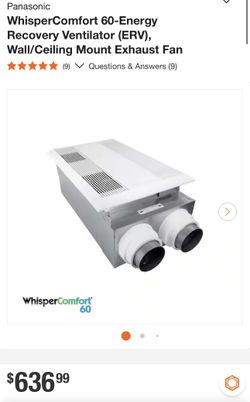 WhisperComfort 60-Energy Recovery Ventilator (ERV), Wall/Ceiling Mount Exhaust Fan