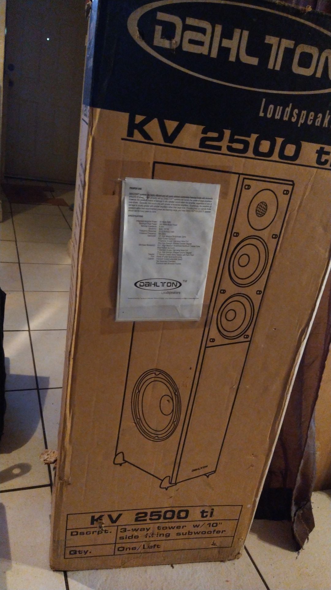 Brand-new in box Dahlton loudspeakers KV 2500 ti