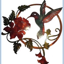 Round Metal Bird Wall Art Decor