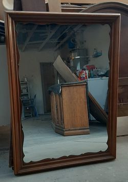 Vintage maple wood mirror