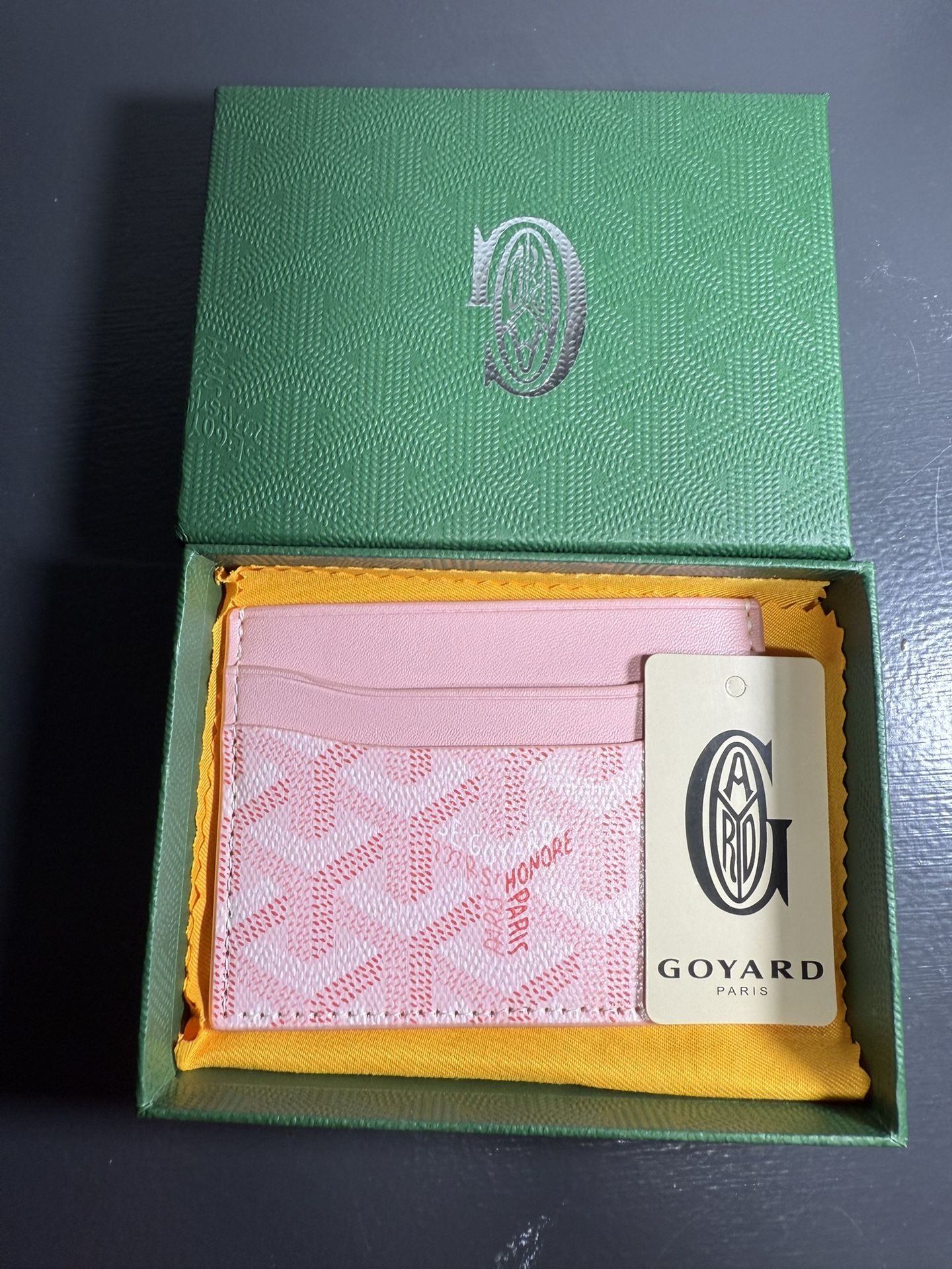 Pink Goyard Card Holder