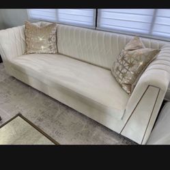 Tov Furniture Cream Sofa 