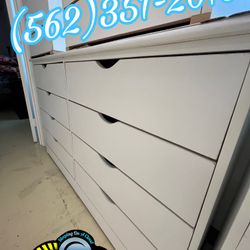 White Katy Eight Drawer Dresser Chest Mueble Nuevo 