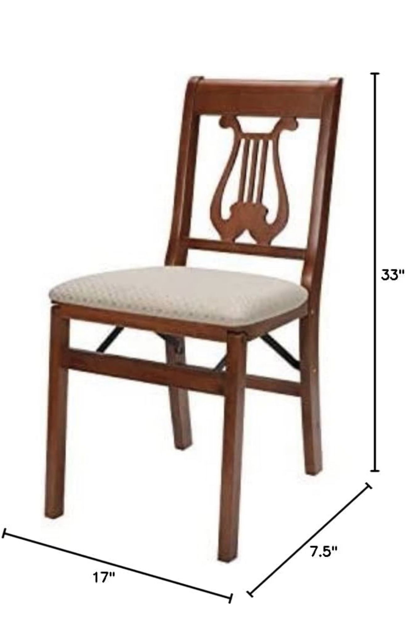 Stakmore Music Back Folding Chair, Set of 4, Cherry Finish