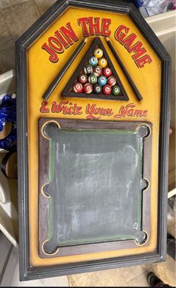 Pool table chalk board