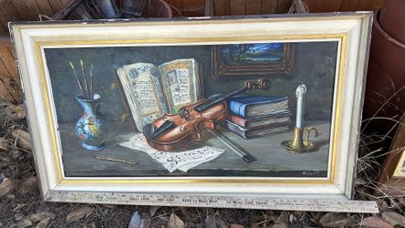 Mid Century Oil Painting Famous Artist Signed Small Flaws On Frame 2 Tiny Holes Huge Beautiful