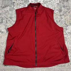 Cutter & Buck Weathertec Vented Full Zip Pockets Men's Size XXL Red Vest