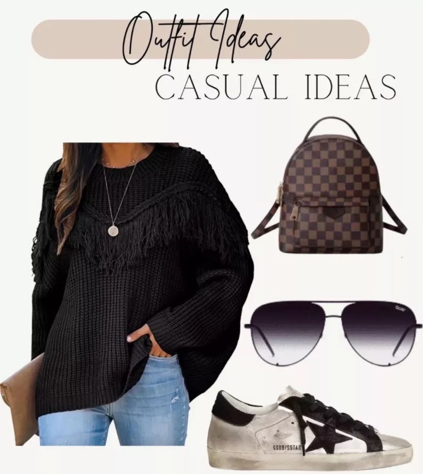 Fringe Black Knit Sweater New With Tags