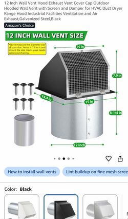 12 inch wall vent