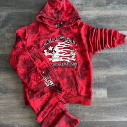 Hellstar Sports Red Hoodie & Jogger Set – New With Tags – Streetwear