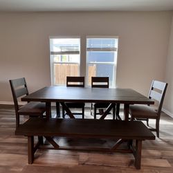 Living Spaces Dark wood dining Table 