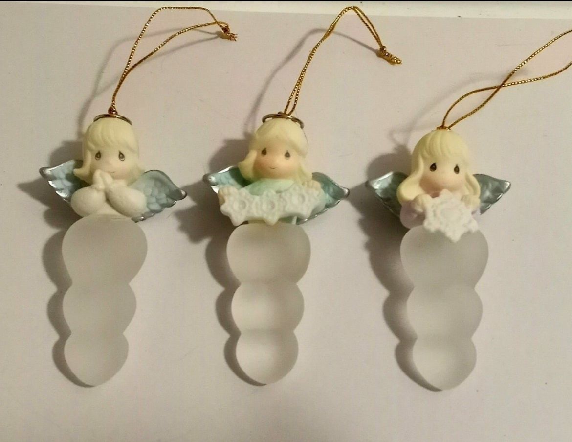 Vtg Precious Moments Ornament Set