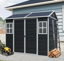 Large Outdoor Storage Shed Dark Gray