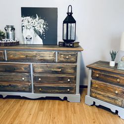 Wooden Dresser With Matching Nightstand