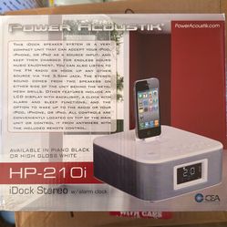 Power Accoustik HP-210i iDock Stereo with alarm clock