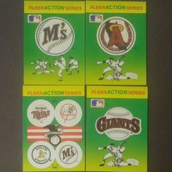 1990 Fleer Action Series Logo Stickers Lot Baseball Vintage Collectible Giants Angels Twins A's Yankees Mariners 