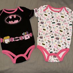 DC Comics Batgirl Baby Girl Graphic Bodysuits, 2-pack: 18M