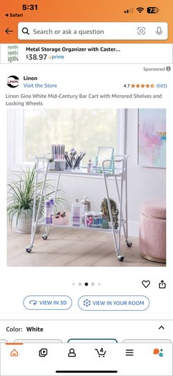 White Bar Cart 