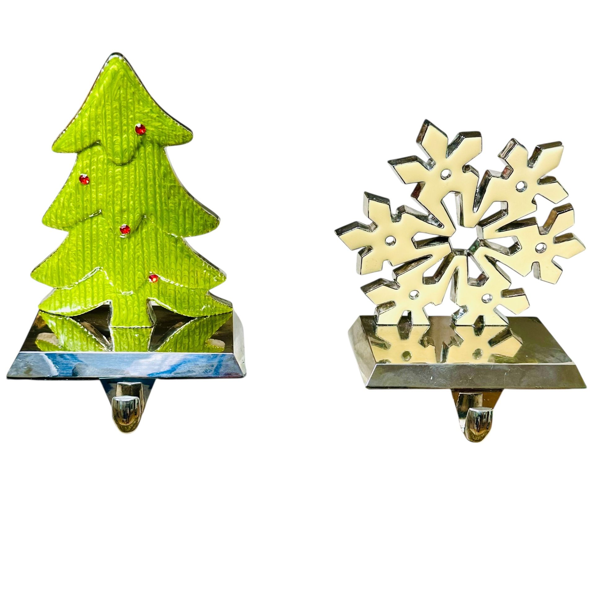Christmas Tree And Snowflake Stocking Holders Hangers