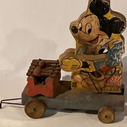 Vintage Fisher Price Toys No. 798 Mickey Mouse pull toy