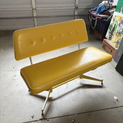 Vintage MCM CalStyle Furniture Manufacturer Yellow Bench