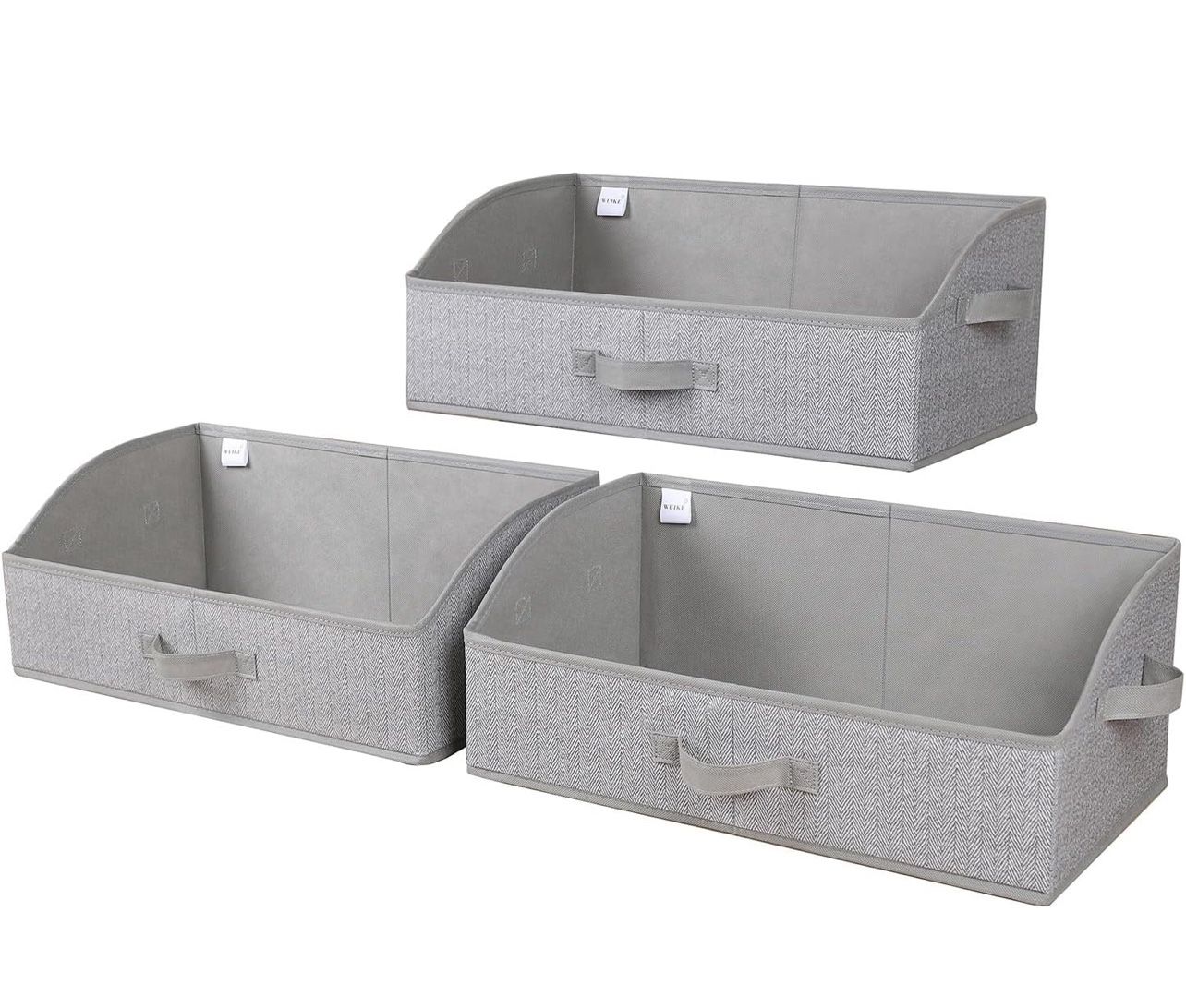 Closet Organizers and Storage, Trapezoid Storage Bins, Fabric Closet Baskets with Handles, Clothing Bins for Shelves, Foldable Storage Baskets for Clo