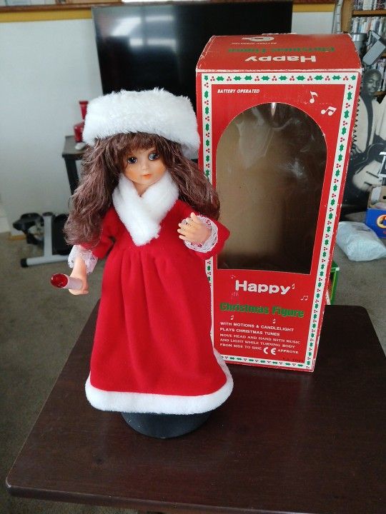 Musical & MOVING CHRISTMAS Figure , Vintage Original. NEW Never Used