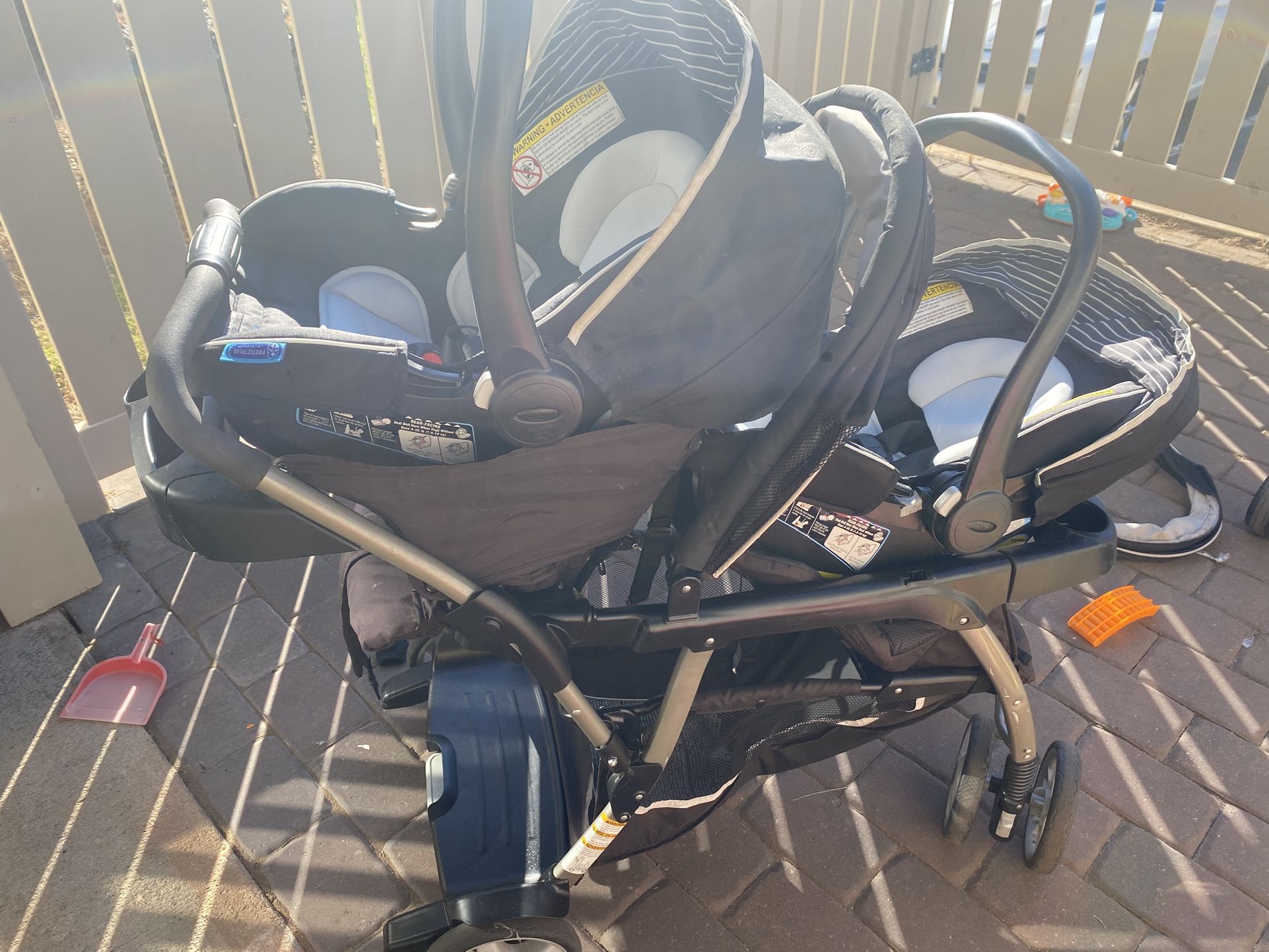 Graco Double Stroller W/ Car Seats