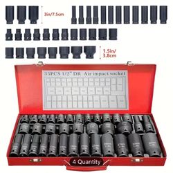 35 PCS 1/2-inch Deep Impact Socket Kit with Case, 