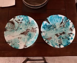 2 Large Decorative Glass Bowls . Home Decor .