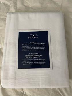 New PB Potterybarn West Elm White Cotton Canvas Window Curtain 84” L