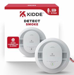 Kidde Smoke Detector, Hardwired with 10-Year Battery Backup, Interconnectable, LED Status Lights, 85 dB Alarm, 5-inches, 20SA10, 1 Pack, EXP: Jul 01 2