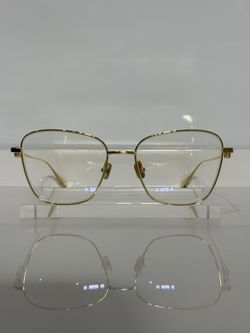 Valentino B-Logo Sign II Shiny Yellow Gold Titanium Metal Woman’s Eyeglasses 