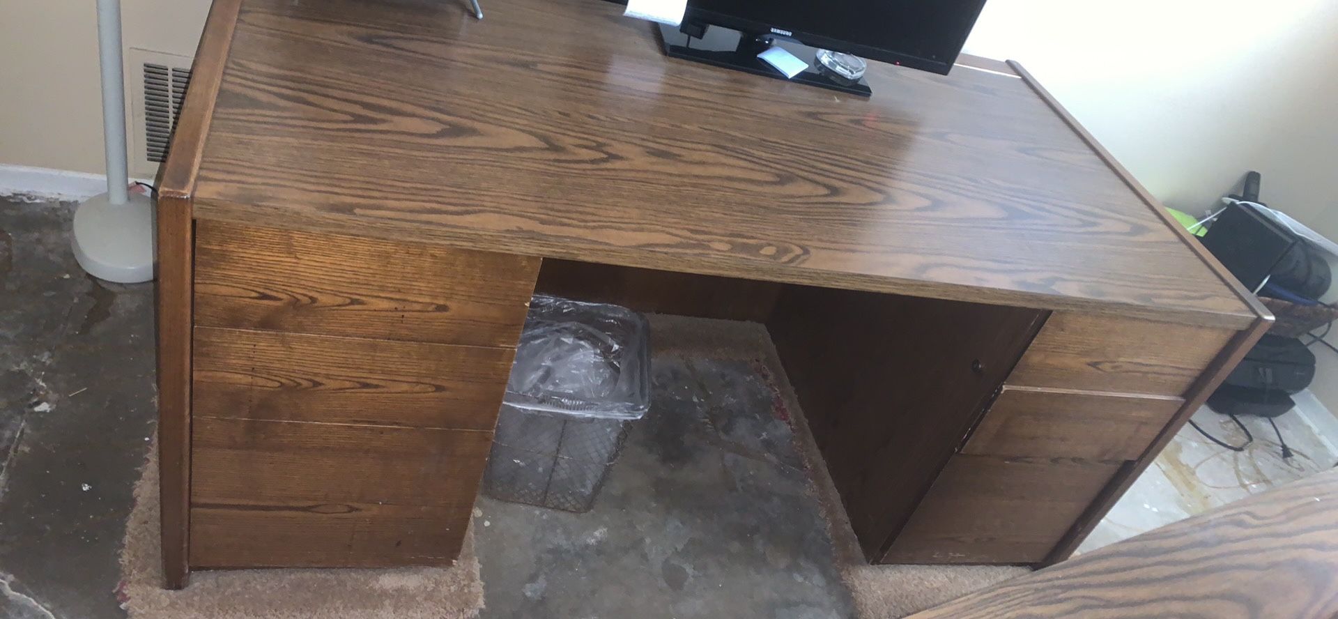 FREE WOOD CABINET AND DESK