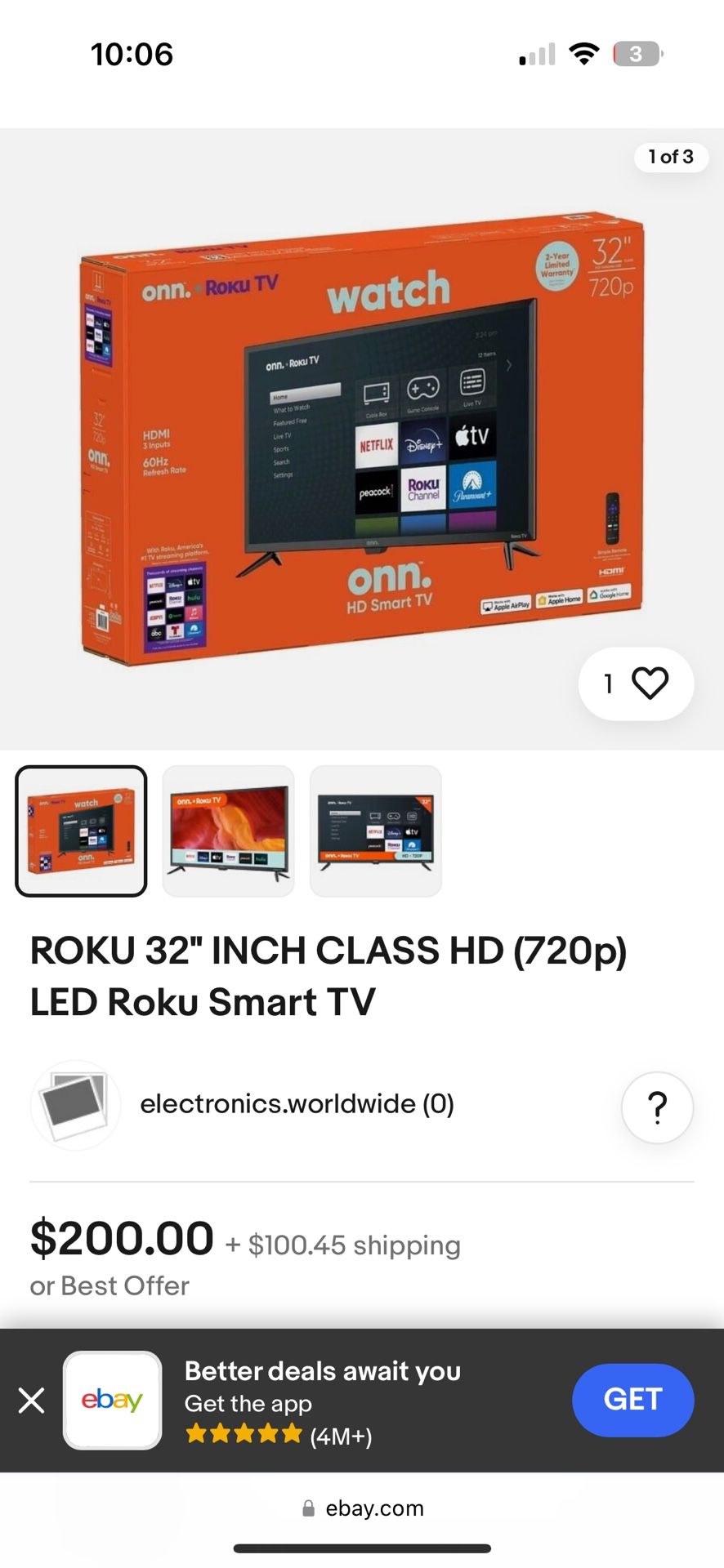 Roku smart tv 32 inch new but unboxed
