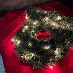 Christmas Decoration Garland Lighed Outdoors 