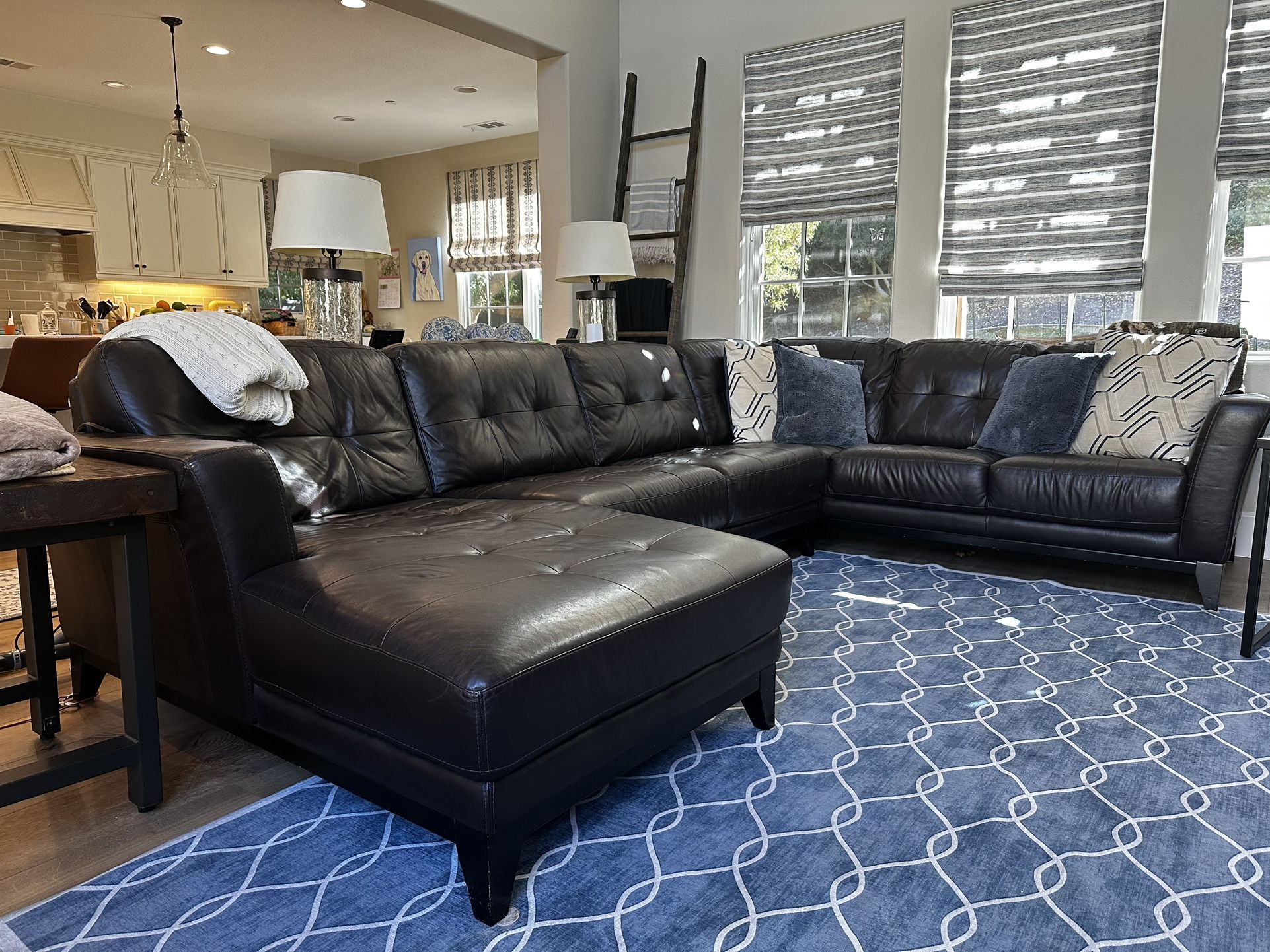 Couch - Leather 3 Piece Sectional - $100