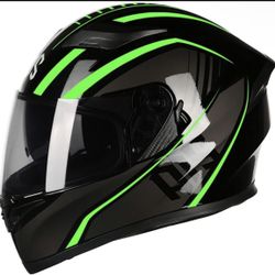 Full Face Motorcycle Helmet DOT Approved Motorbike Moped Street Bike Racing Crash Helmet,size L