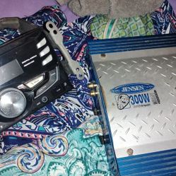 radio , amp , 4 speakers 