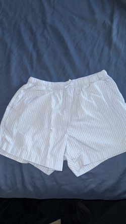 White Pinstripe Casual Shorts