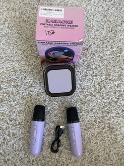 Portable Karaoke Speaker with Two Wireless Microphones
