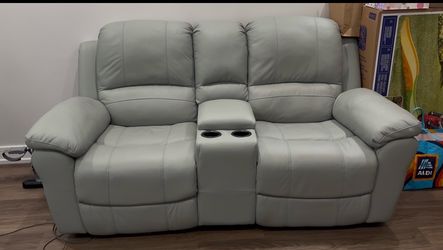 Leather Console Loveseat