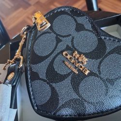 Coach Monogram Canvas Zip Coin Pouch