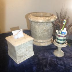 (3) Piece Marble Bathroom Set Available Read Description