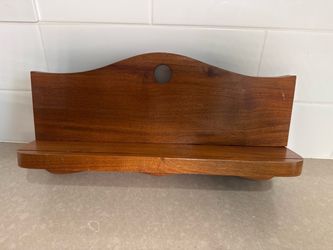 Wooden Wall Shelf with Arched Back