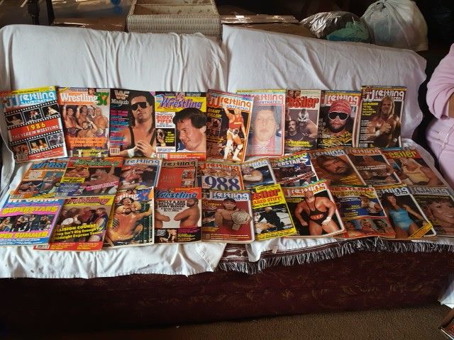 Wrestling WWF wrestling magazines dating as far back as 1985 up to up to 71 books
