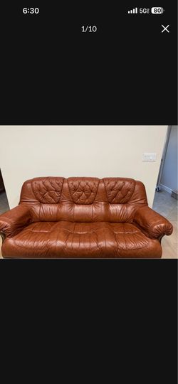 Need to sell quickly - leather couch set and marble table