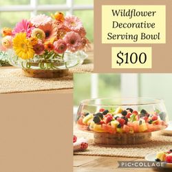Princess House Wildflower Decorative Serving Bowl